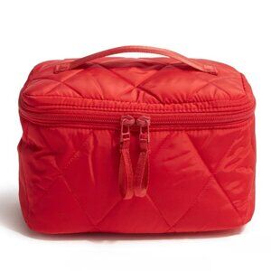 Vera Bradley Large Brush Up Cosmetic Bag Ultralight Goji Berry Red